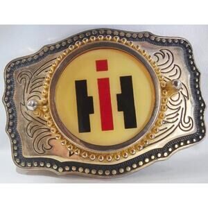 Vintage International Harvester Western Style Belt Buckle IH Tractor Farming USA